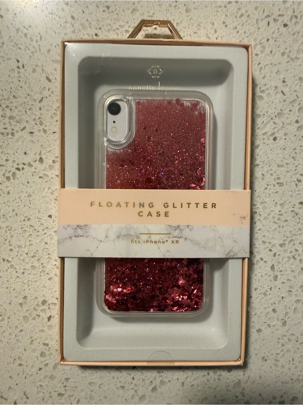 Nanette Lepore Pink Floating Glitter iPhone Case